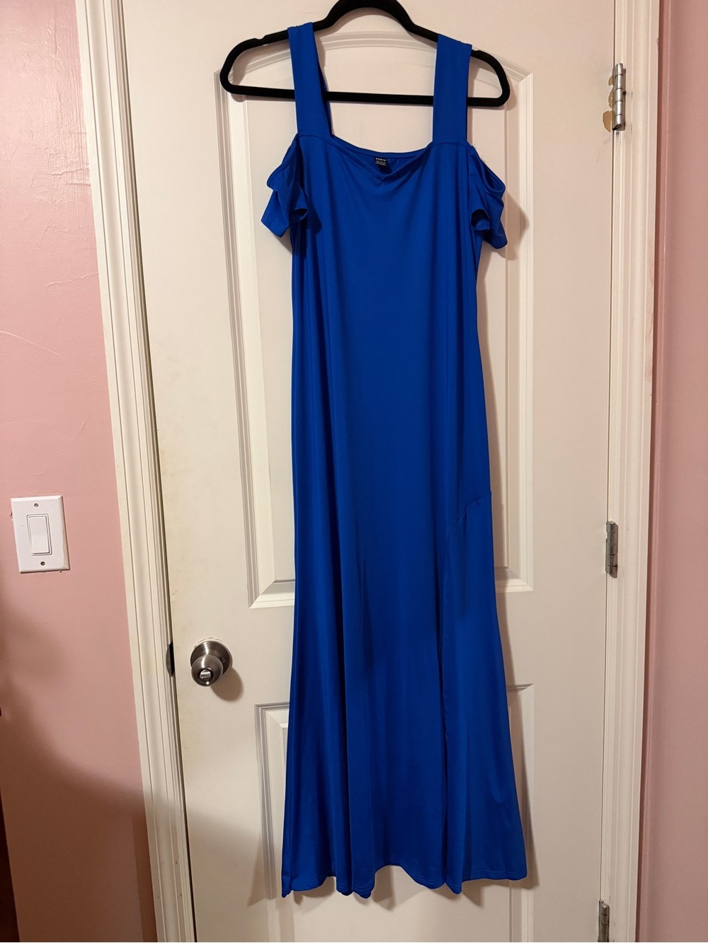 SHEIN Royal Blue Cold-Shoulder Maxi Dress